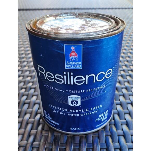 1 Qt Resilience Sherwin Williams Exterior Acrylic Latex Paint, Light Yellow Base - Picture 1 of 3